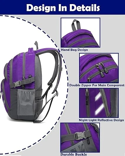 Hiking Bag With 4 Zipper Pockets